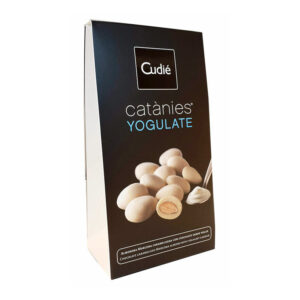 CUDIE Catanies karamelizuoti Markonos migdolai baltajame šokolade su jogurto skoniu 80g