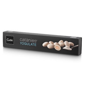 CUDIE Catanies karamelizuoti Markonos migdolai baltajame šokolade su jogurto skoniu 250g