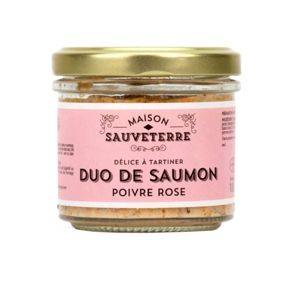 MAISON SAUVETERRE Lašišos užtepėlė su rožiniais pipirais 100g MAISON SAUVETERRE Lašišos užtepėlė su rožiniais pipirais 100g