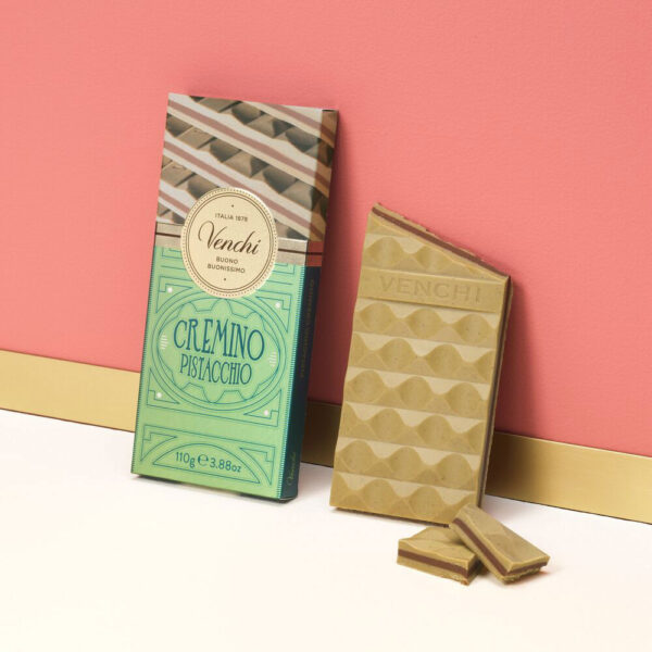 Venchi-cremino-pistacchio-110g VENCHI CREMINO Pistachio šokoladas su pistacijų kremu