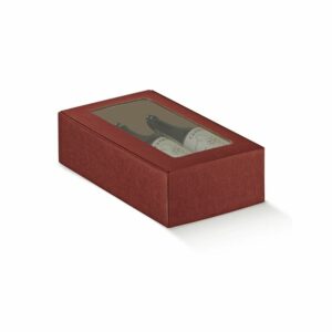 Dėžutė BORDO skaidriu langeliu 2 but. 340x185x90