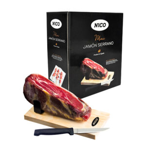 Kumpis MINI JAMON SERRANO su stovu ir peiliu
