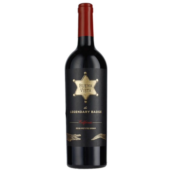 Raudonas vynas iš Kalifornijos, JAV. UENA-VISTA-Legendary-Badge-Petit-Syrah