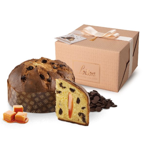 LOISON GENESI Panettone NeroSale su šokolado lašais ir sūdytos karamelės kremu 1kg LOISON GENESI Panettone NeroSale su šokolado lašais ir sūdytos karamelės kremu 600g