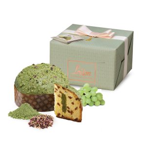 LOISON GENESI Panettone pyragas su pistacijų kremu, razinomis ir žaliąja Matcha arbata 600g