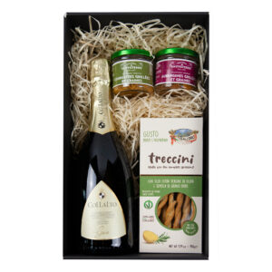 Dovanų rinkinys su raudonu vynu ir užtepėlėmis