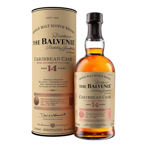 BALVENIE-Caribbean-14YO Viskis BALVENIE Caribbean 14YO