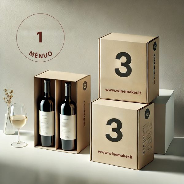 Vyno dėžės prenumerata 1 butelis 3 mėnesiai