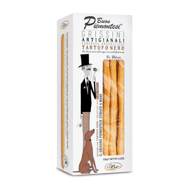 Buon-Piemontesi-grissini_su-trumais_120 PANIFICIO BUON PIEMONTESI Al Tartufo grisini lazdelės su trumais iš Italijos