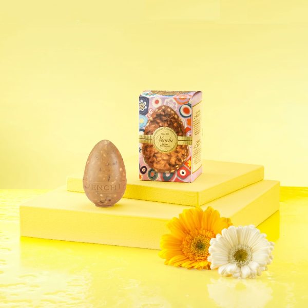 VENCHI šokoladinis kiaušinis su migdolais ir karamele 70g VENCHI šokoladinis kiaušinis su migdolais ir karamele 70g