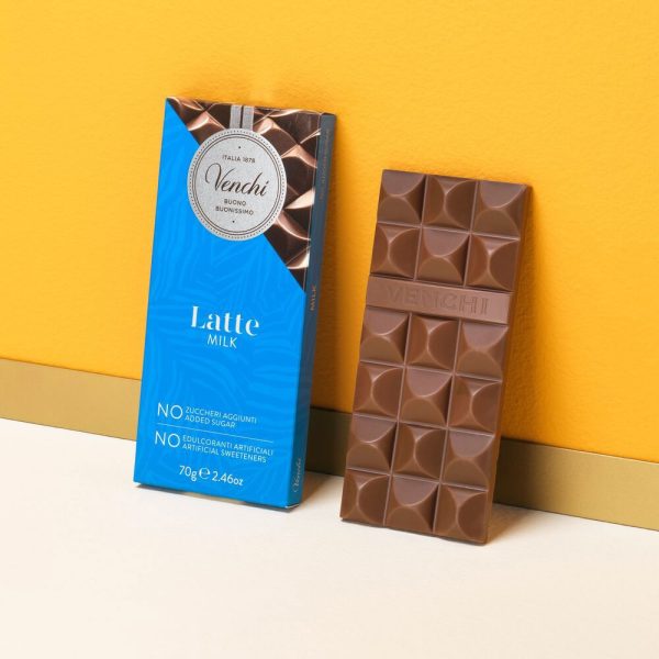 VENCHI pieniškas šokoladas be pridėtinio cukraus 70g