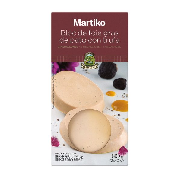 MARTIKO duck foie gras block ančių kepenėlės su trumais 2x40g MARTIKO duck foie gras block ančių kepenėlės su trumais 2x40g