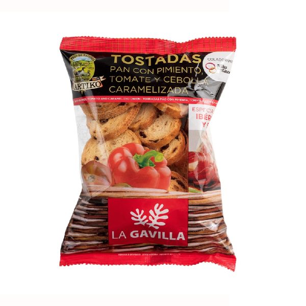 MARTIKO duonos skrebučiai su pipirais, pomidorais ir karamelizuotais svogūnais 80g