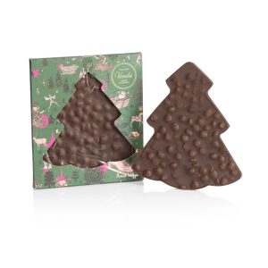 VENCHI Christmas Pine medžio formos juodasis šokoladas su lazdyno riešutais