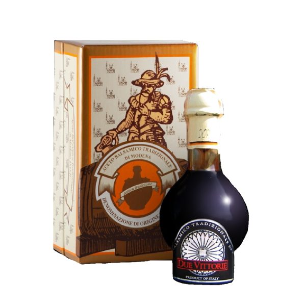 DUE VITTORIE Aceto Balsamico di Modena DOP 12 metų balzamiko actas 0,1l (dėž.)