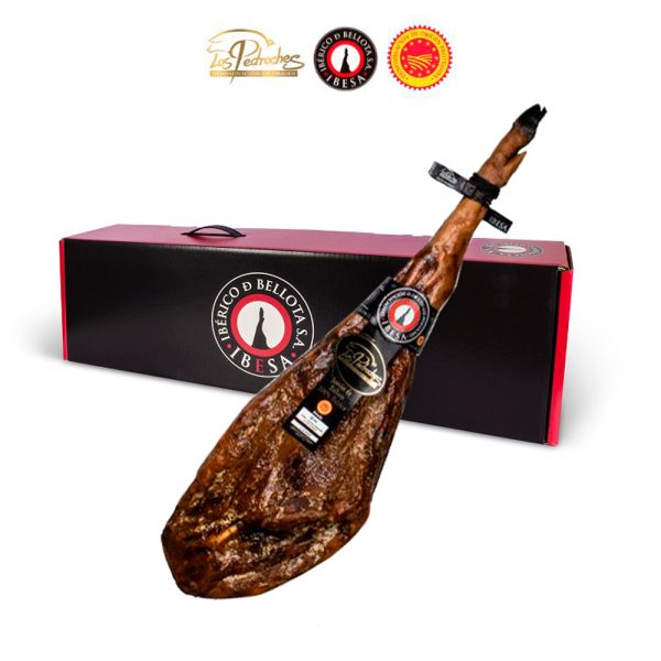 IBESA Jamon Iberico Los Pedroches 100% DOP kumpis su kaulu dėžutėje 6-6,5kg