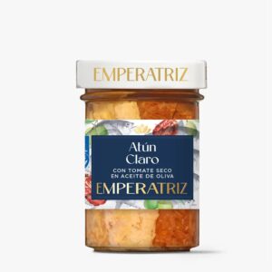 EMPERATRIZ Atun Claro geltonpelekio tuno filė alyvuogių aliejuje su saulėje džiovintais pomidorais 120g