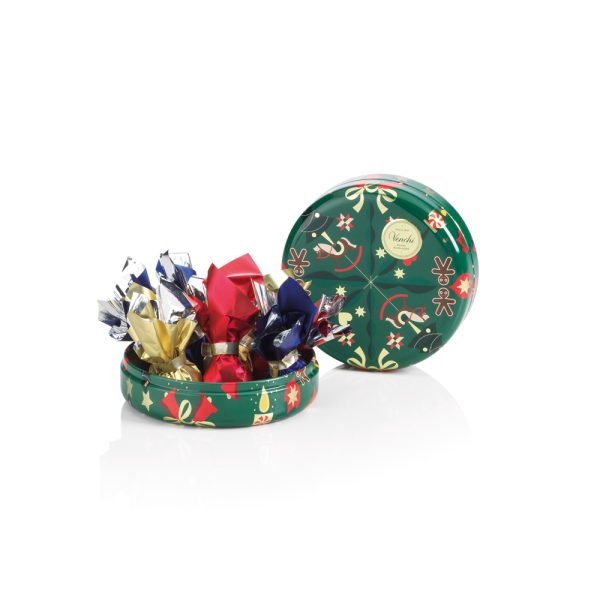 VENCHI Christmas Alice Metal Tin apvali saldainių dėžutė