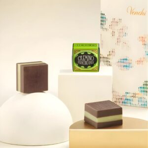 VENCHI PICK & MIX saldainiai Cremino su juoduoju šokoladu ir pistacijomis, 100g