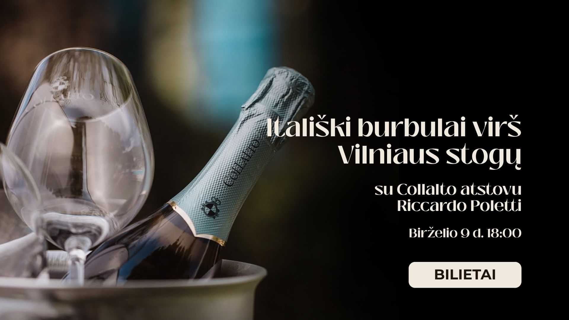Degustacija italiski burbulai virš Vilniaus stogų