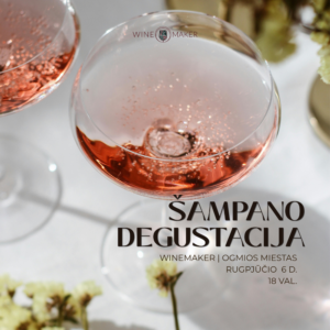 Rožinio šampano degustacija Wine Maker Ogmios mieste