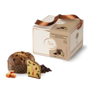LOISON GOLD Panettone Nerosale su rinktiniu Monorigin Cru šokoladu ir sūdytos karamelės kremu 750g