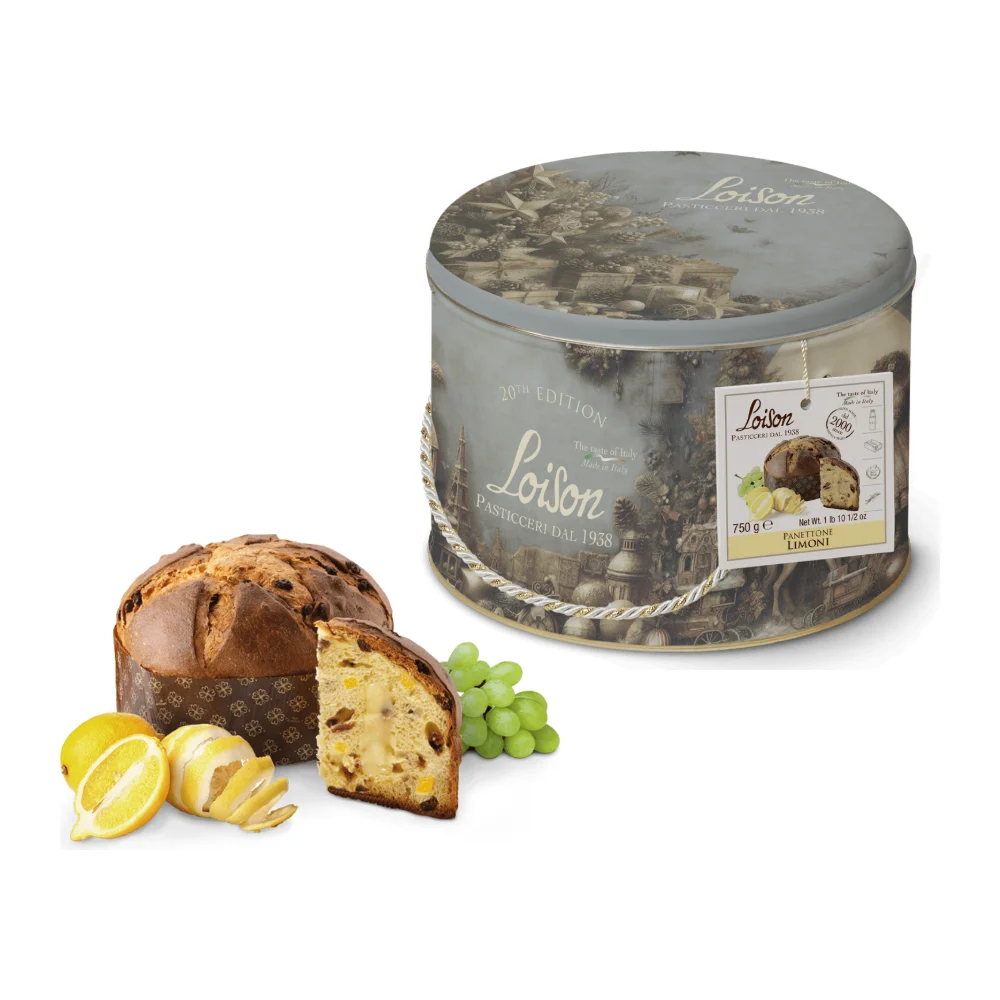 LOISON LATTA Panettone Limoni su razinomis, cukruotomis citrinų žievelėmis ir citrininiu kremu 750g LOISON LATTA Panettone Limoni su razinomis, cukruotomis citrinų žievelėmis ir citrininiu kremu 750g